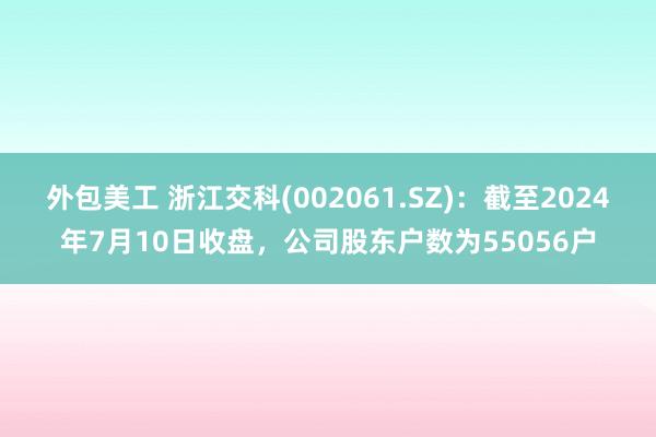 外包美工 浙江交科(002061.SZ)：截至2024年7月10日收盘，公司股东户数为55056户